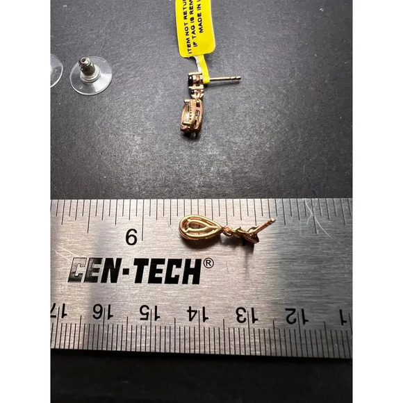 NEW Morganite and black spinel rose gold over sterling silver earrings - Picture 3 of 11